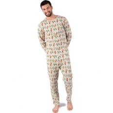 Leveret Mens 2pc. Rabbit Pajama Set Cream