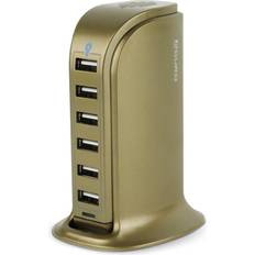 Aduro PowerUP Smart 6-Port USB Rapid Charger Gold