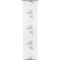 Polyester Gardinenlängen Gardinia Flächenvorhang Flower weiß-lila x
