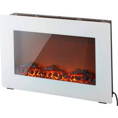 Electric fireplaces wall mounted Cambridge Callisto 30 in. Wall-Mount Electric Fireplace in White with Realistic Log Display