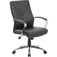 Adjustable Seat - Armrests Office Chairs Boss Office Products Contemporary Executive Black Office Chair 44"