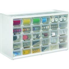 Inval 8-Drawer Storage Cabinet, 34-5/8 x 12-1/2, Clear/Black