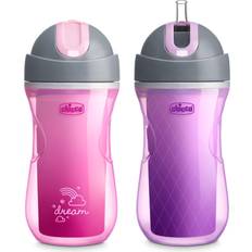 Chicco Baby care Chicco Insulated Flip-Top Spill-Free Straw Sippy Cup 9oz Pink/Purple (2pk)