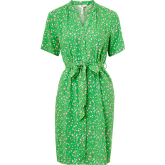 Object Kjoler Object Floral Shirt Dress - Artichoke Green