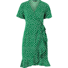 Only Kjoler Only Olivia Wrap Short Dress - Green