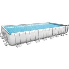 Bestway power steel rectangular frame pool set Bestway Rectangular Metal Frame Pool Set 9.6x4.9x1.3m