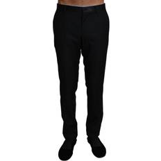 Silk Pants & Shorts Dolce & Gabbana Wool Black Formal Dress Trouser Men Men's Pants