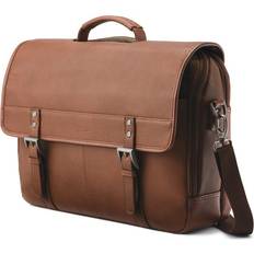 Brown - Leather Messenger Bags Samsonite Classic Leather Flapover