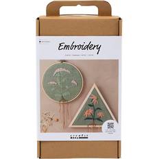 Creativ Company Craft Kit Embroidery, Frames, dusty green, 1 pack
