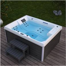 Home Deluxe Outdoor Whirlpool STREAM inkl. Treppe und Thermoabdeckung