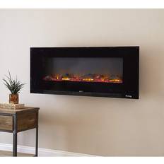 Electric fireplaces wall mounted Strick & Bolton Kishi Black Wall-mounted Electric LED Fireplace Black 50-Inch