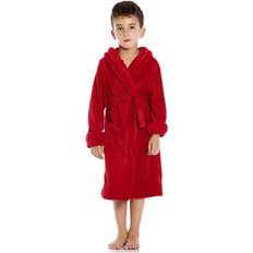 Nightwear Children's Clothing Leveret Kids Solid Hooded Fleece Robe Purple