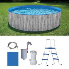 Blue Wave Swimming Pools & Accessories Blue Wave 12 ft. Round 36 in. D Capri Steel Wall Pool Package, Gray