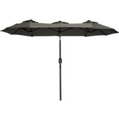 OutSunny Double-sided Patio Umbrella 9.5' Large Market Umbrella