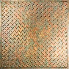 Fasade ACP L66 Faux Tin Diamond Plate Lay In Ceiling Tiles Pack of 5 Copper Fantasy Ceilings Ceiling Tiles Lay