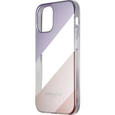 Apple iPhone 12 mini Cases Coach Protective Case for iPhone 12 mini Diagonal Stripe Metallic Pink/Purple