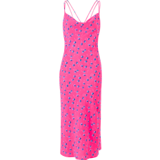 Vila Clothing Vila Pink Peacock Gabrielle Long Strap Satin Dress