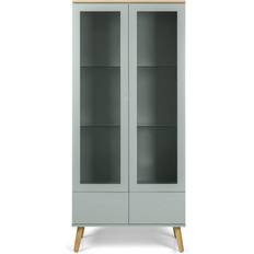 Tenzo Vitrinenschrank DOT Schrank grün/Eiche Glass Cabinet