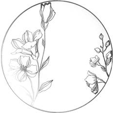Smarty 10.25 White with Silver Antique Floral Round Disposable Plastic Dinner Plates 120ct