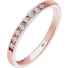 Ring Aufsteckring Funkelnd Diamant (0.04 Ct) 925 Silber Elli DIAMONDS Rosegold