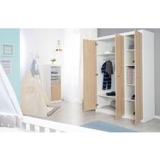 Beige Garderoben Roba Kleiderschrank 'Gabriella', Schrank Babyzimmer, 3 Türen, 2 Kleiderstangen; Kinderzimmer