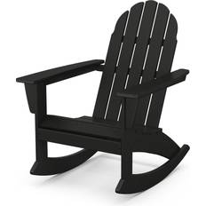 Outdoor black rocking chair Polywood Vineyard Adirondack Rocking