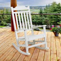 White Rocking Chairs Flash Furniture Winston All-Weather Poly Resin Rocking Chair