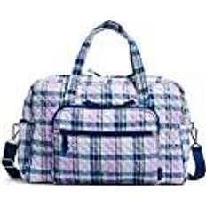 Weekend Bags Vera Bradley Weekender Travel Bag, Amethyst Plaid-Recycled Cotton