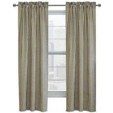Checkered Curtains & Accessories Energy Saving Light-Filtering Rod Pocket