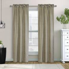 Checkered Curtains & Accessories Energy Saving Light-Filtering Rod Pocket
