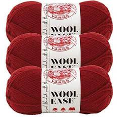Lion (3 Pack) Brand Yarn Wool-Ease Yarn, Cranberry