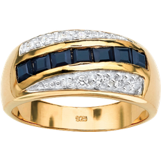 PalmBeach Pave Style Ring - Gold/Sapphire/Transparent
