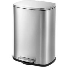 Qualiazero Heavy Duty Hands-Free Stainless Steel Garbage Can 13.21gal