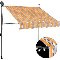 Window Awnings vidaXL Manual Retractable Awning with 59.1" Yellow Blue