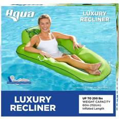 Aqua LEISURE Green Luxury Water Fabric Recliner Lounge Pool Float with Headrest
