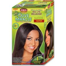 Perms African Pride Olive Miracle Deep Conditioning No Lye Hair Relaxer Super Kit