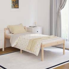 vidaXL brown, 90 Solid Pine Bed Frame Bed Base Sängram
