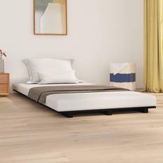 vidaXL black, 90 Solid Pine Bed Frame Bedstead Bed Base Sängram