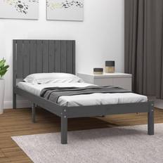 vidaXL grey, 90 Solid Pine Bed Frame Bed Sängram