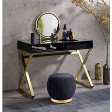 Black and gold writing desk Acme Furniture Coleen Black Writing Desk