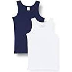 Mehrfarbig Kinderbekleidung Schiesser Unterhemden 2er-Pack weiß/dunkelblau 95/5