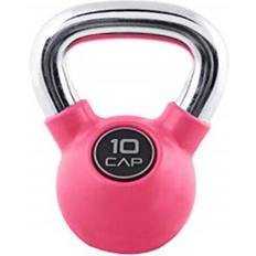 Kettlebells Cap Barbell Colored Rubber Coated Kettlebell with Chrome Handle, 10 lb (SDKR-010C)