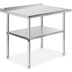 BBQ Side Tables GRIDMANN Stainless Steel Kitchen Prep Table 36 Inches with Backsplash & Shelf, NSF Commercial Work