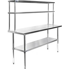 BBQ Furniture & Attachments GRIDMANN NSF Stainless Steel Commercial Kitchen Prep & Work Table Plus A 2 Tier Shelf