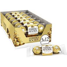 Ferrero Rocher Confectionery & Cookies Ferrero Rocher Fine Hazelnut Milk Chocolate, 3 Count, Pack Wrapped