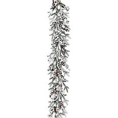 Fraser Hill Farm Flocked Pine Garland with Berries Christmas Tree