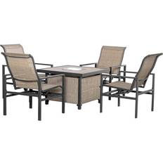 Beige Patio Dining Sets OutSunny 5-Piece Patio Dining Set
