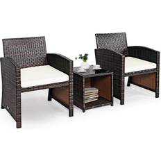 Outdoor Lounge Sets Costway 3PCS Cushion Outdoor Lounge Set