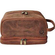 Leather Toiletry Bag for Men - Hygiene Organizer Travel Dopp Kit by Rustic Town (Walnut Brown)