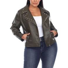 Leather Jackets - Women White Mark Faux Leather Jacket Plus Size